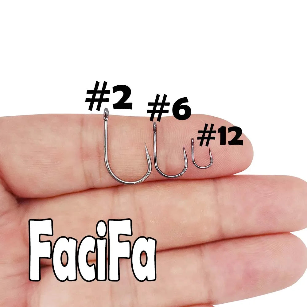 Non-barb barbless Circle Carp Fishing Hooks with Hole