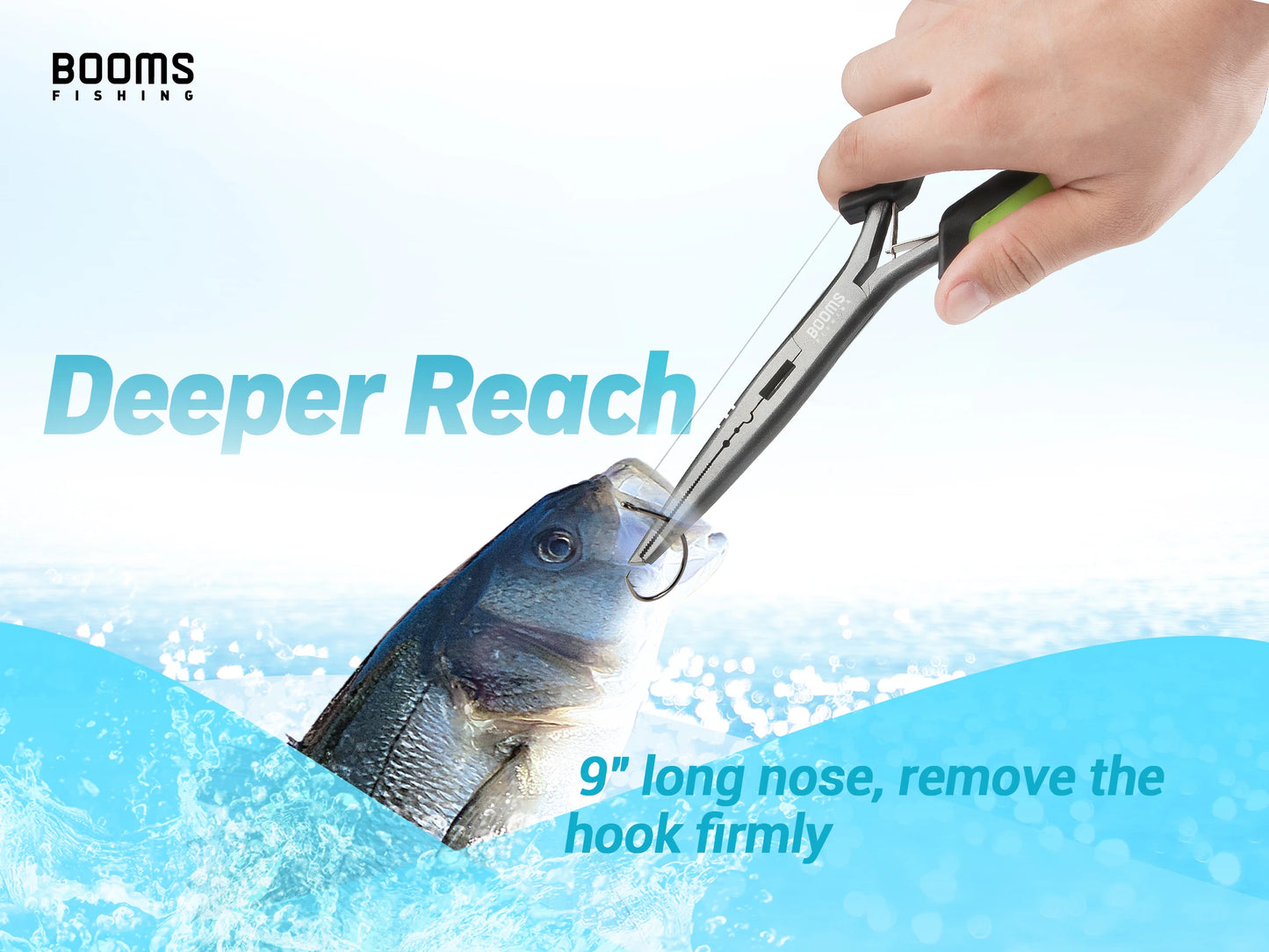 Booms Fishing F03 Fisherman's Pliers 23cm Long Nose Hook Remover