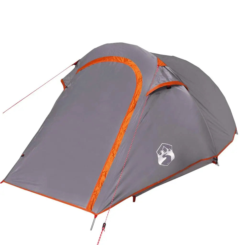 Waterproof Grey & Orange 2-Person Tunnel Camping Tent