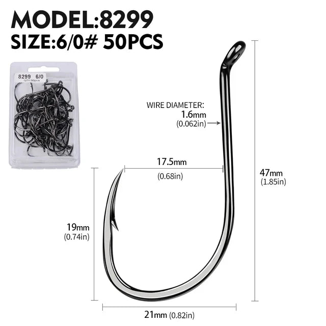 PROBEROS 50Pcs/lot Carbon Steel Barbed Fishhook