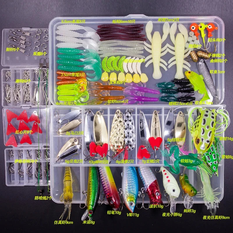 Big Mixed Fishing Lure Set Soft and Hard Bait