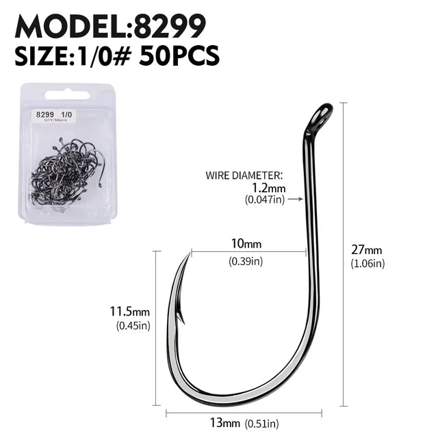 PROBEROS 50Pcs/lot Carbon Steel Barbed Fishhook