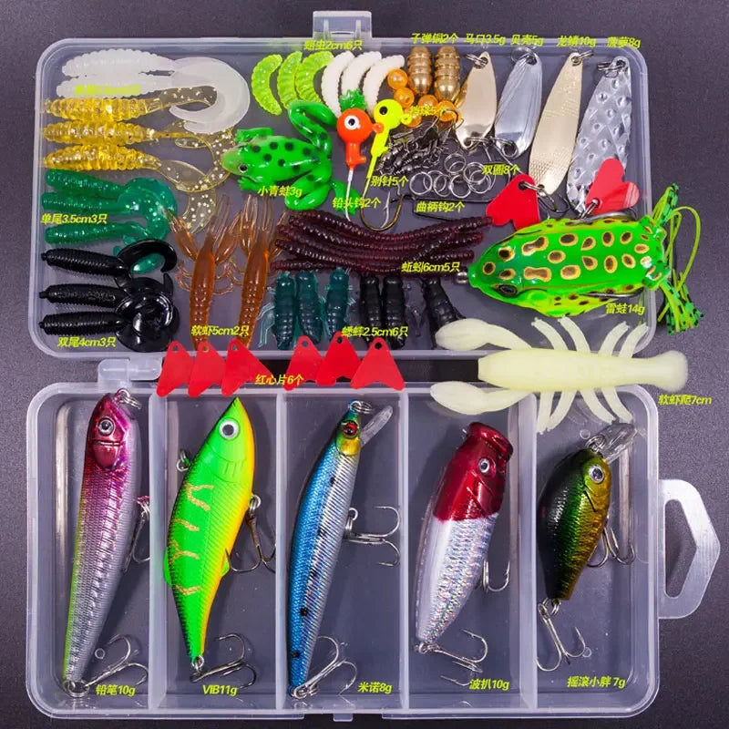 Big Mixed Fishing Lure Set Soft and Hard Bait