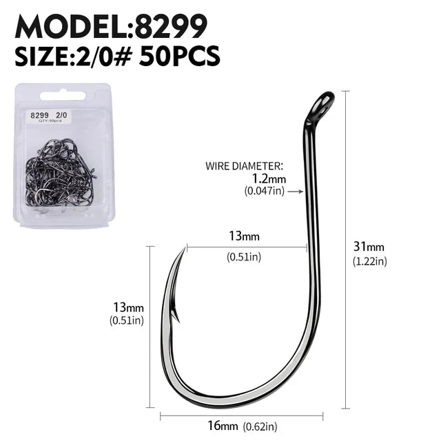 PROBEROS 50Pcs/lot Carbon Steel Barbed Fishhook