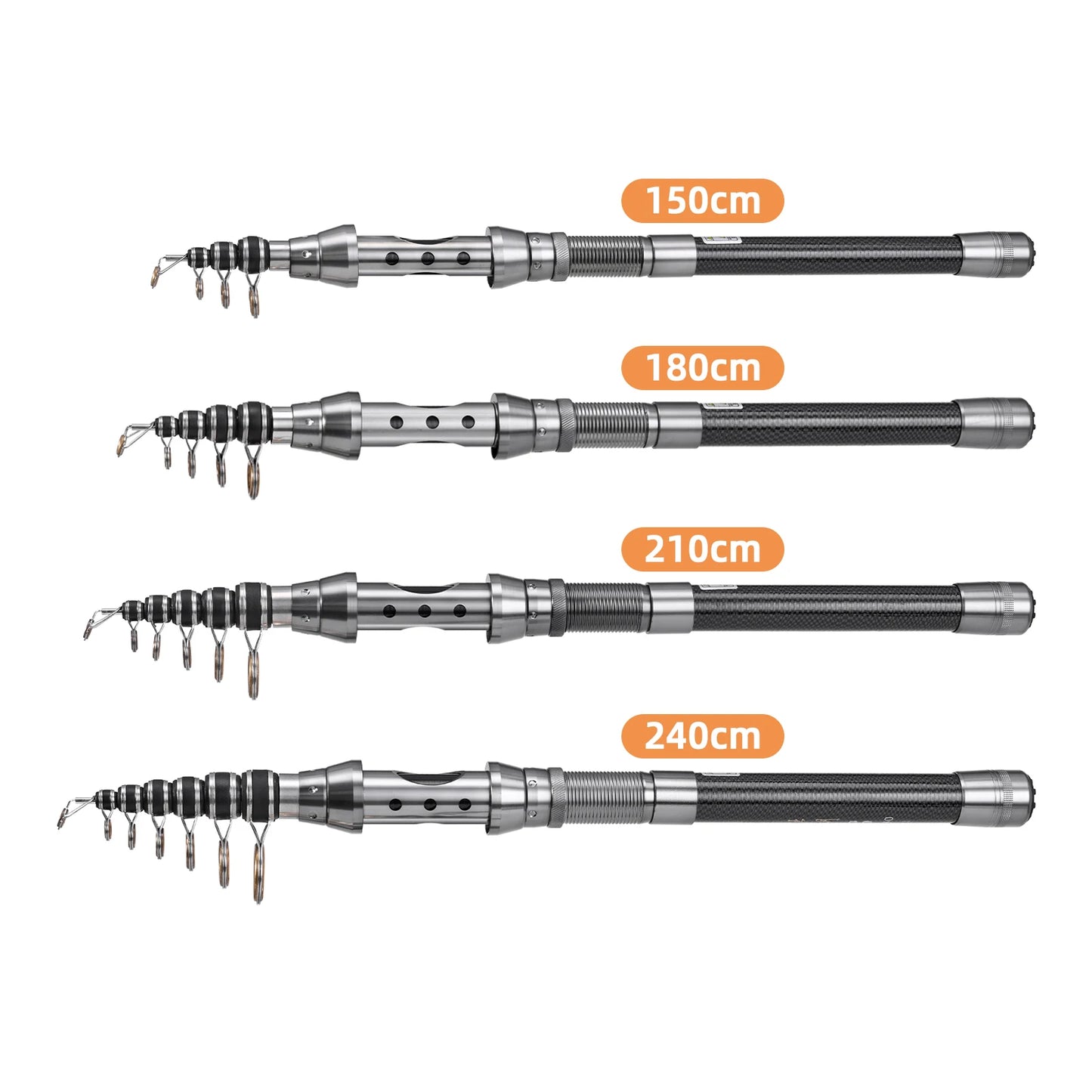 2PCS Rod and Reel Combo, Telescopic Fishing Rods