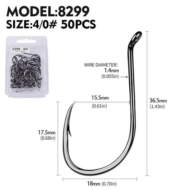 PROBEROS 50Pcs/lot Carbon Steel Barbed Fishhook