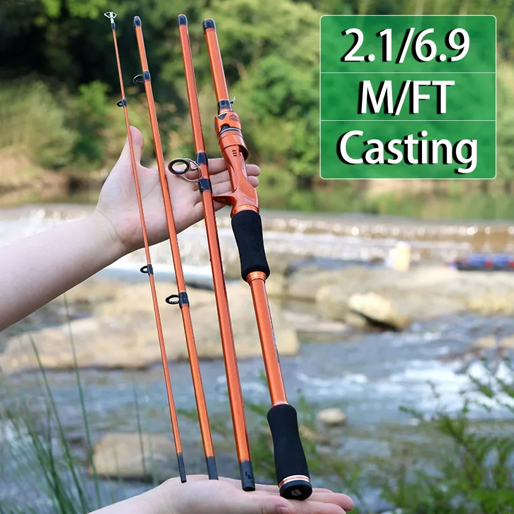 BAKAWA Casting Spinning Fishing Rods 1.8M and 2.1M 4 Section