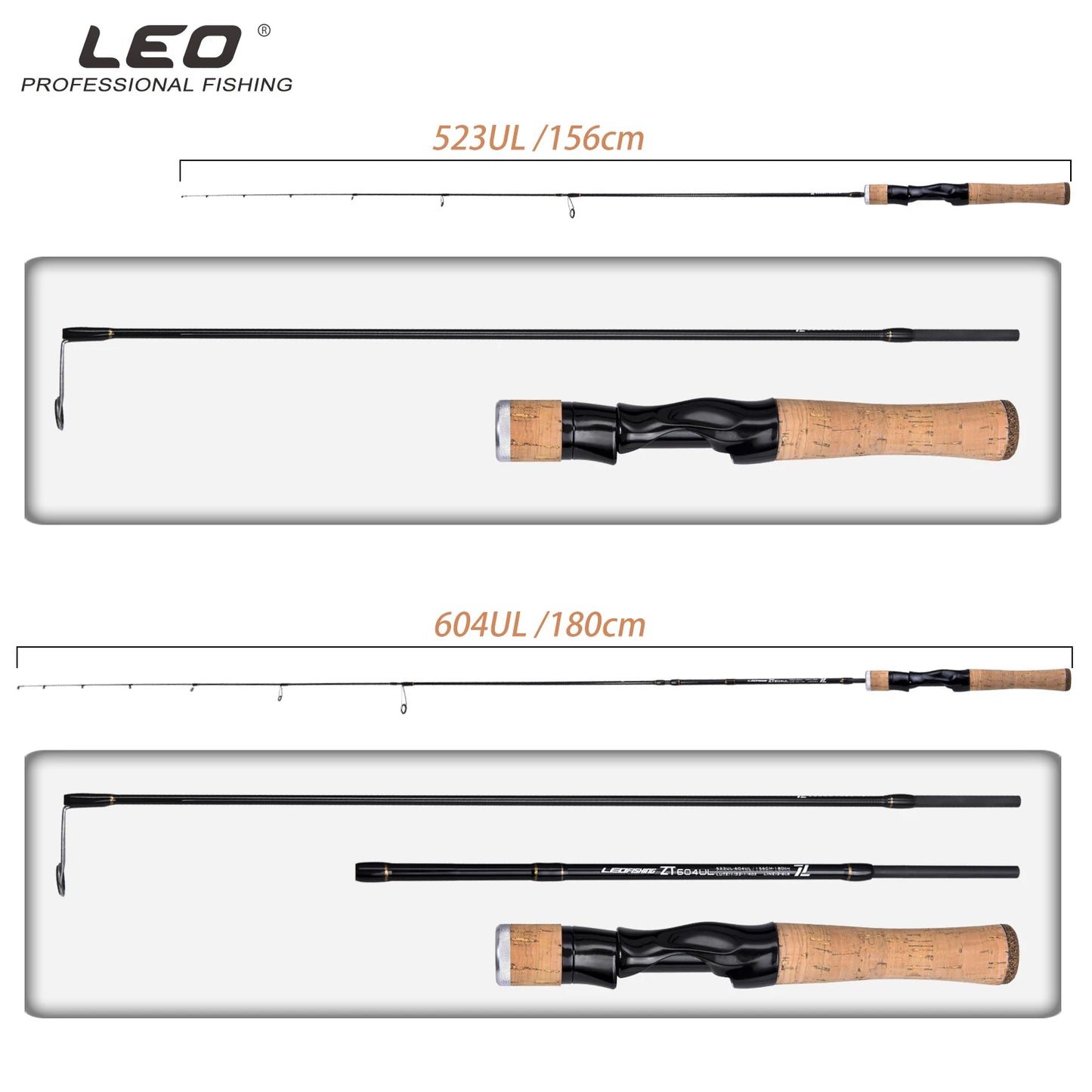 LEOFISHING Carbon Fishing Rod 1.56M&1.8M