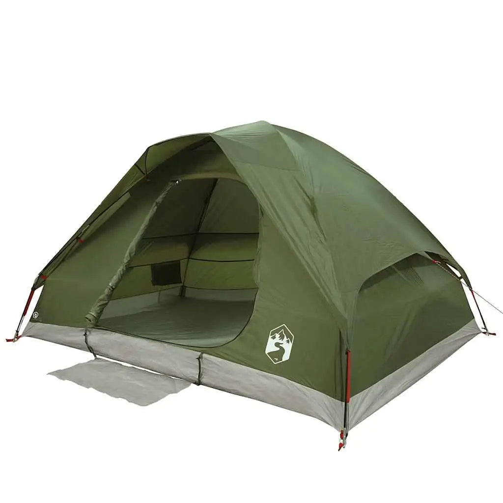 4-Person Waterproof Olive Green Dome Camping Tent