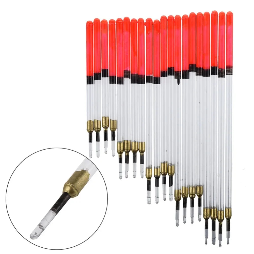 20 Pcs Waggler Floats Transparent Pipe Drift Loaded Coarse Carp Feeder Fishing Accessories