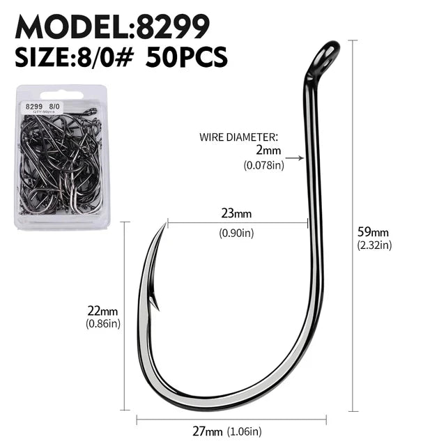 PROBEROS 50Pcs/lot Carbon Steel Barbed Fishhook