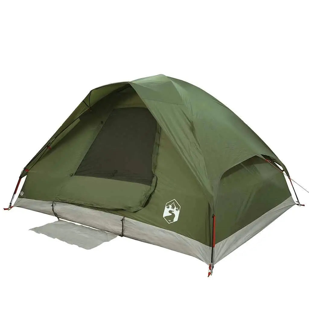 4-Person Waterproof Olive Green Dome Camping Tent