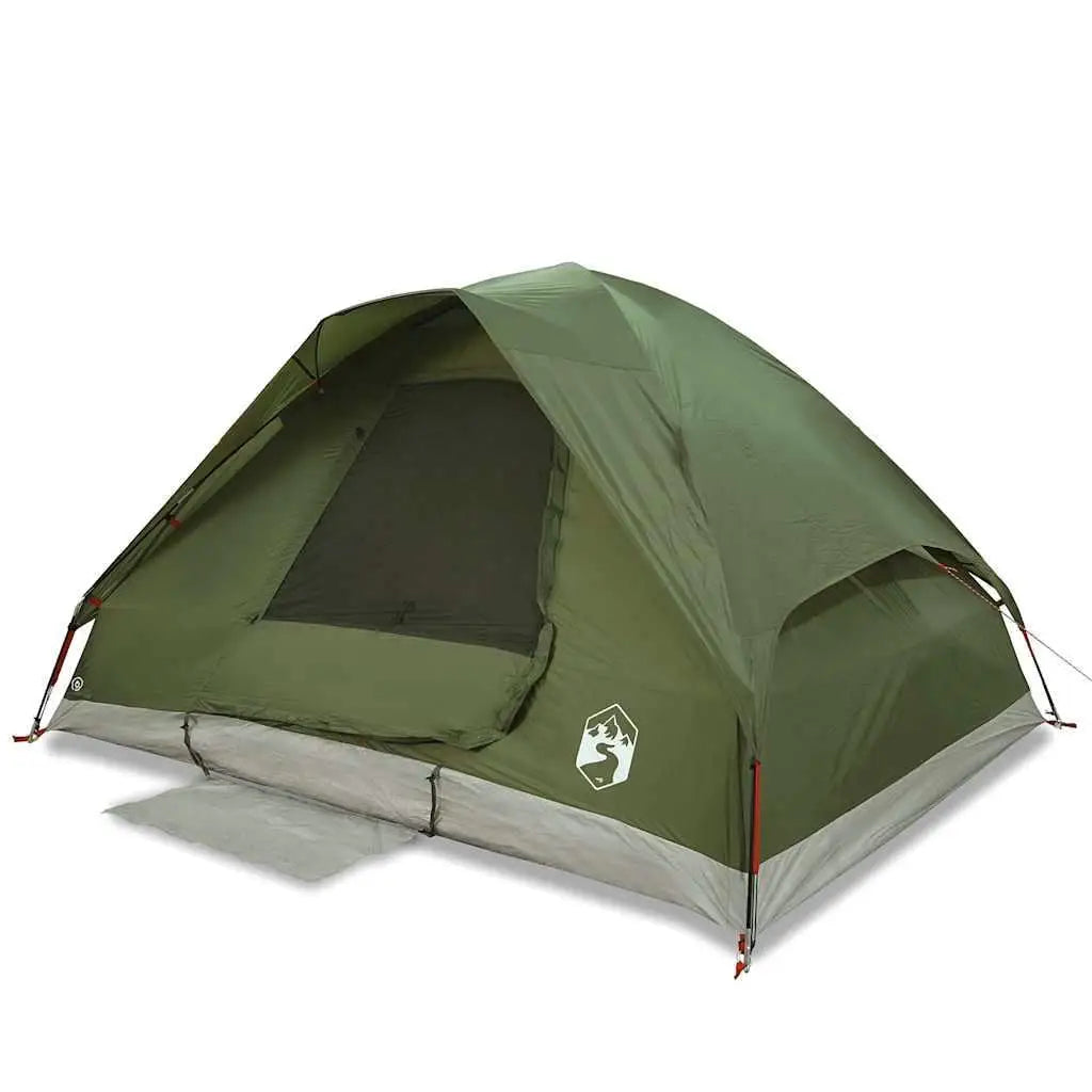 4-Person Waterproof Olive Green Dome Camping Tent