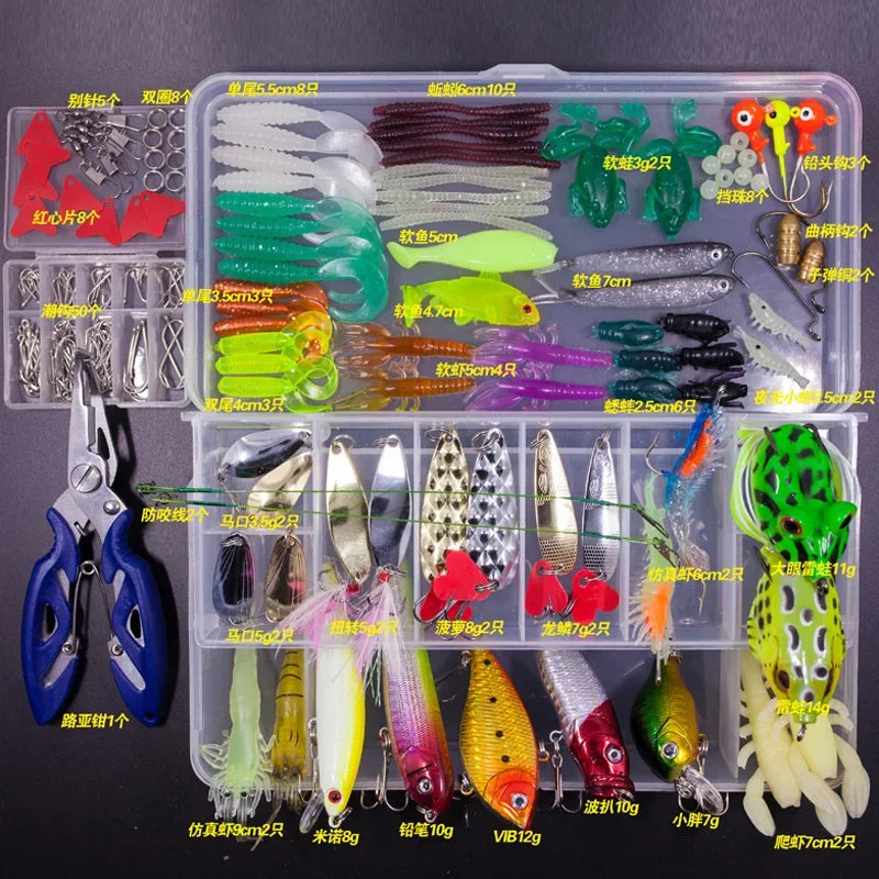 Big Mixed Fishing Lure Set Soft and Hard Bait