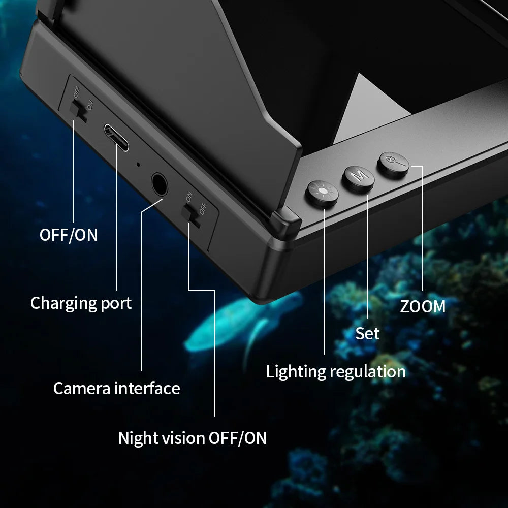 120° Fishing Camera With Night Vision 1080P 4.3 Inch LCD