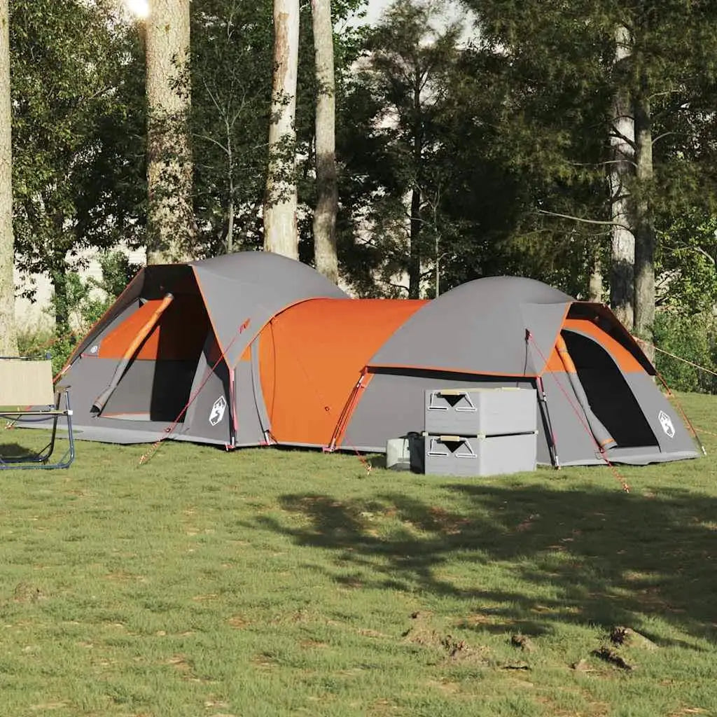 5-Person Waterproof Camping Tent in Grey & Orange