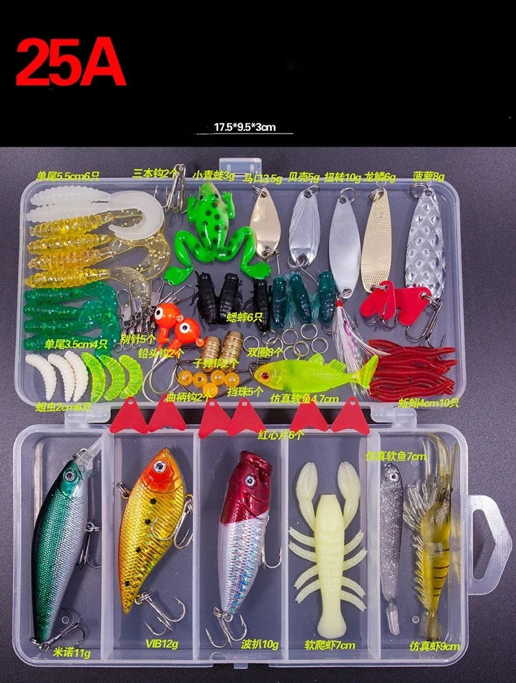 Big Mixed Fishing Lure Set Soft and Hard Bait