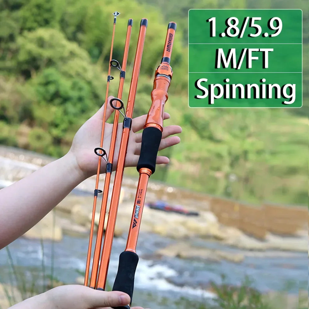 BAKAWA Casting Spinning Fishing Rods 1.8M and 2.1M 4 Section
