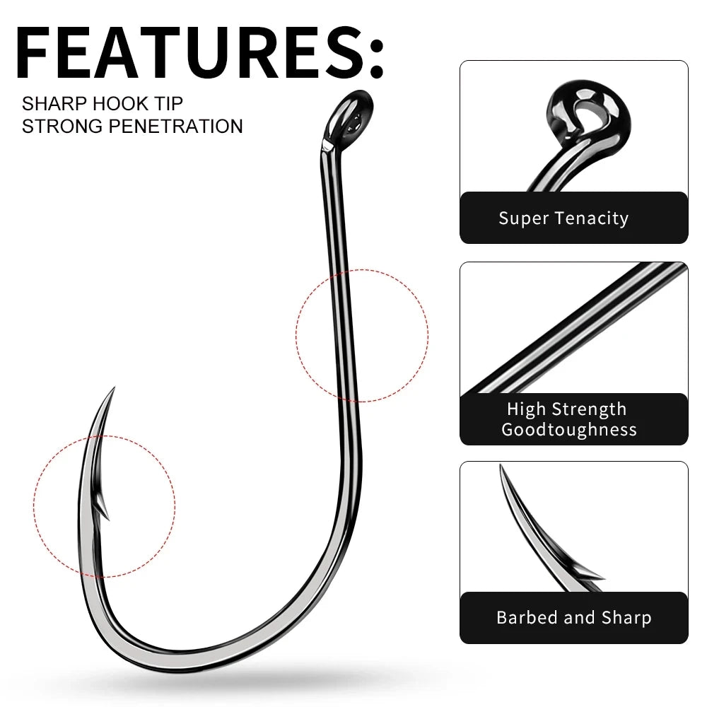 PROBEROS 50Pcs/lot Carbon Steel Barbed Fishhook