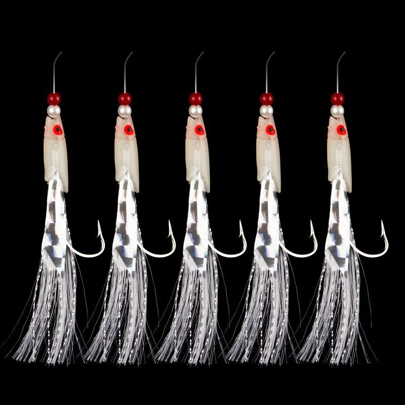 5 Pcs Multi-Colour Soft Silverskin Fishing Lure Set
