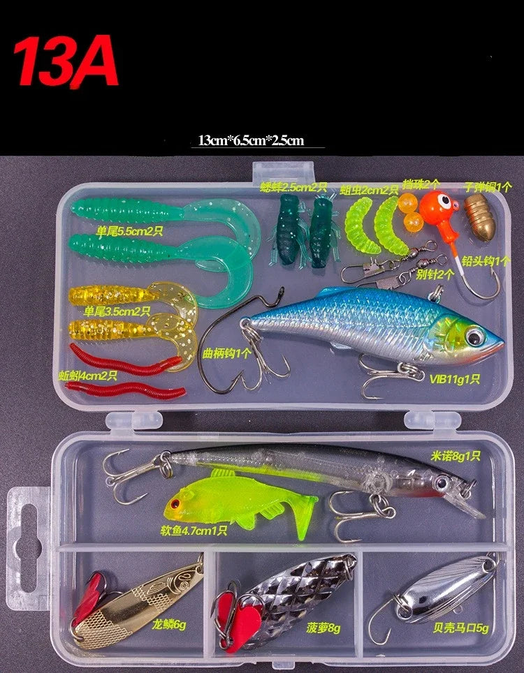 Big Mixed Fishing Lure Set Soft and Hard Bait