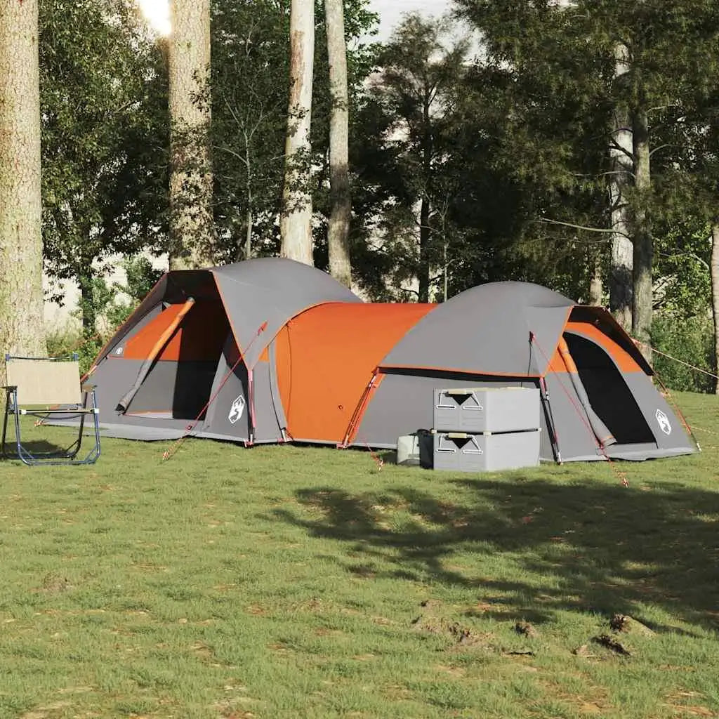 5-Person Waterproof Camping Tent in Grey & Orange