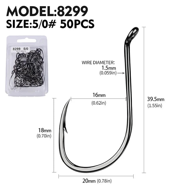 PROBEROS 50Pcs/lot Carbon Steel Barbed Fishhook