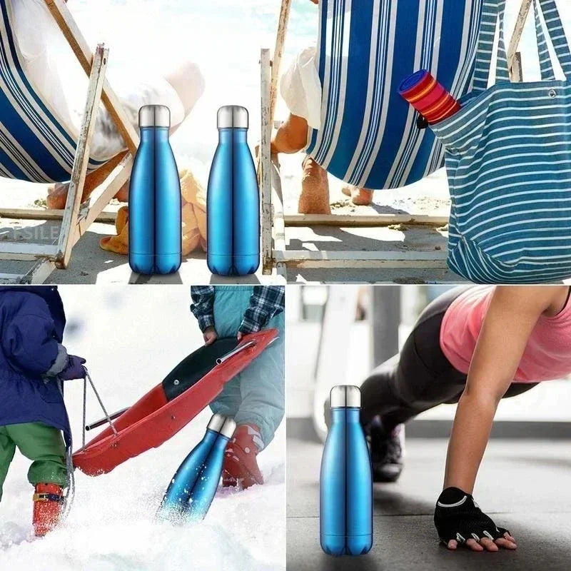 350/500/750/1000ml Double Wall Stainless Steel Water Bottle Thermos
