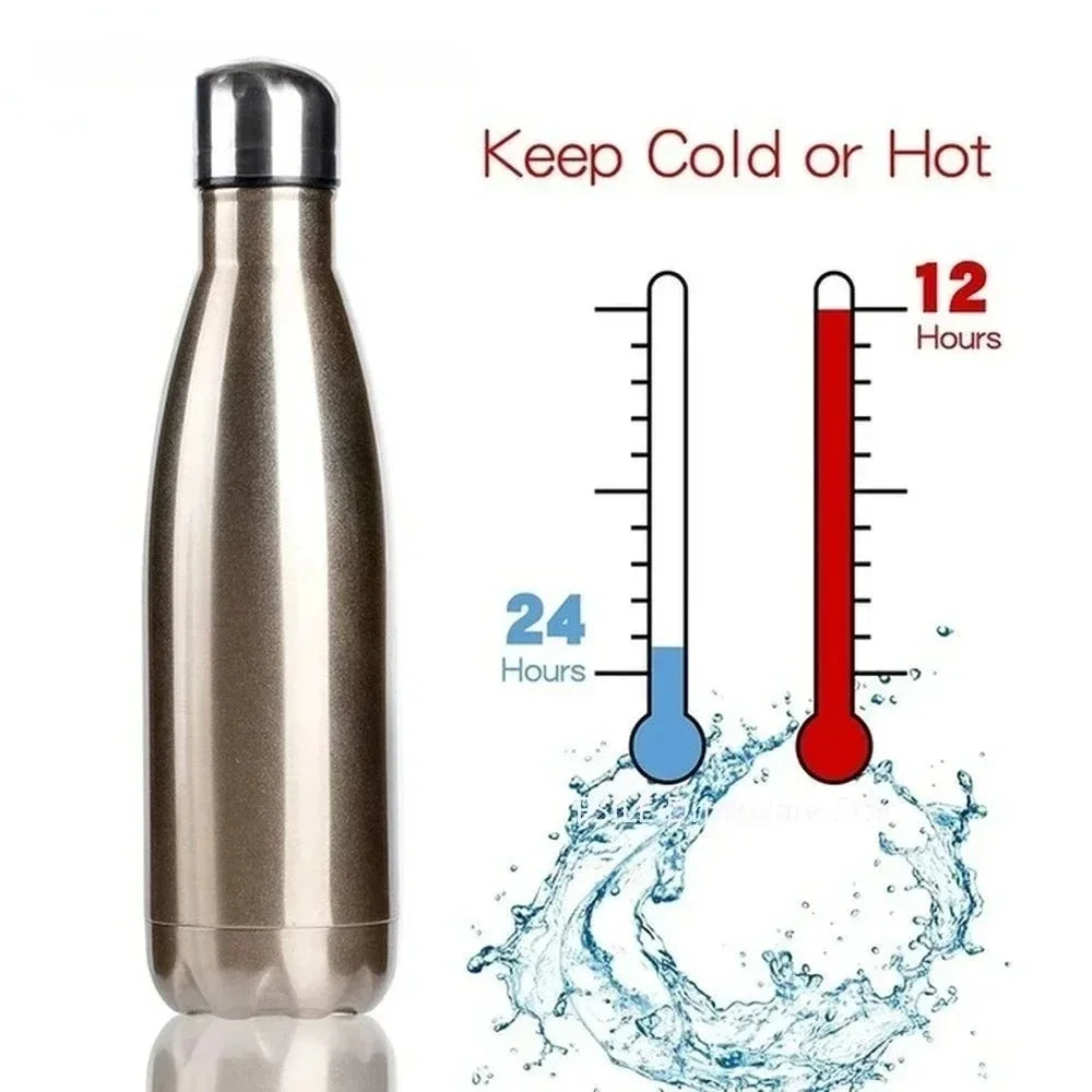 350/500/750/1000ml Double Wall Stainless Steel Water Bottle Thermos