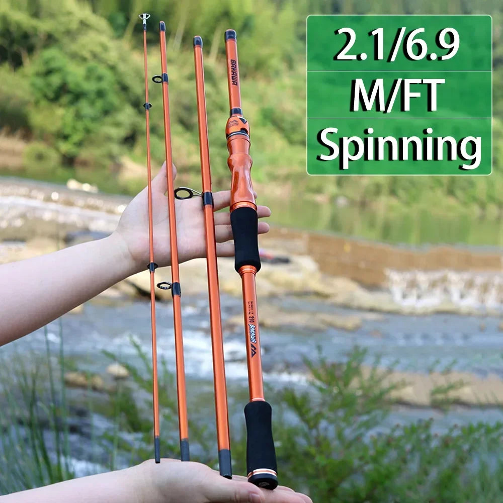 BAKAWA Casting Spinning Fishing Rods 1.8M and 2.1M 4 Section