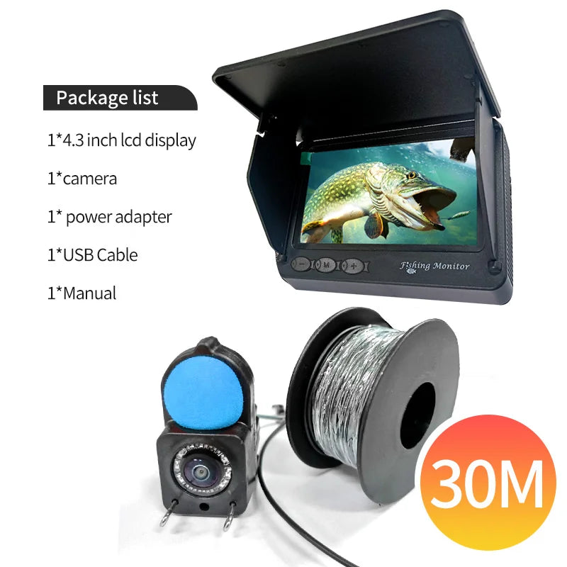 120° Fishing Camera With Night Vision 1080P 4.3 Inch LCD