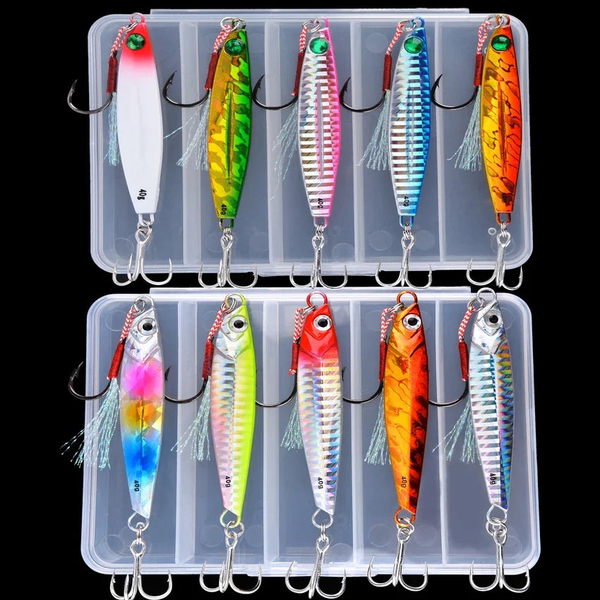 5pcs Metal Jig Fishing Lure Weights 10g-40g