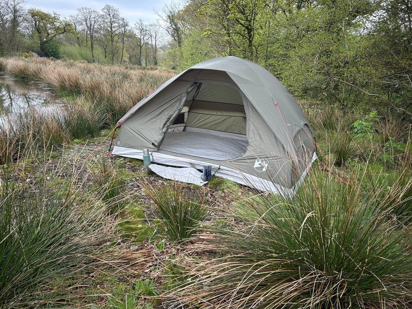 4-Person Waterproof Olive Green Dome Camping Tent