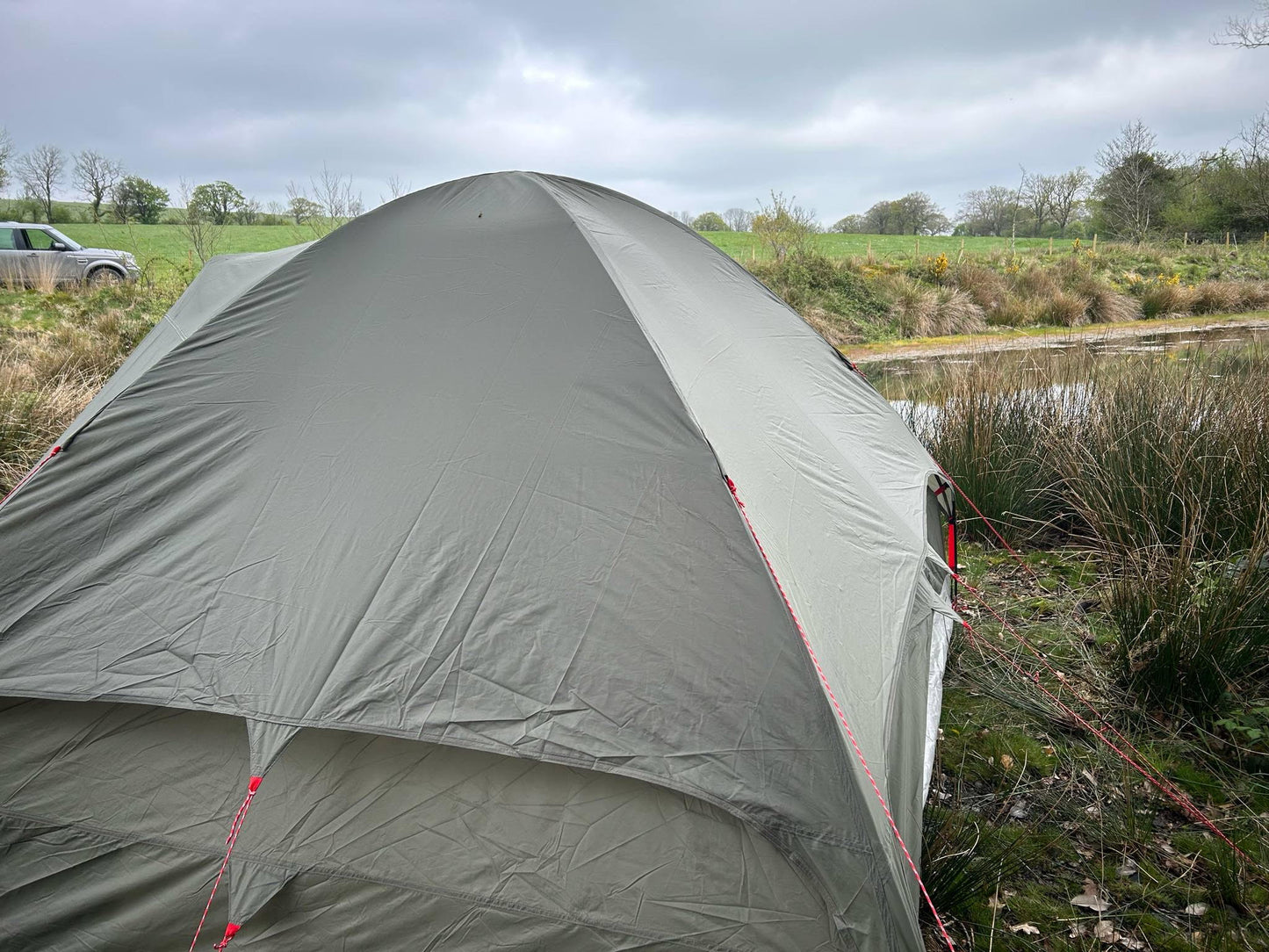 4-Person Waterproof Olive Green Dome Camping Tent