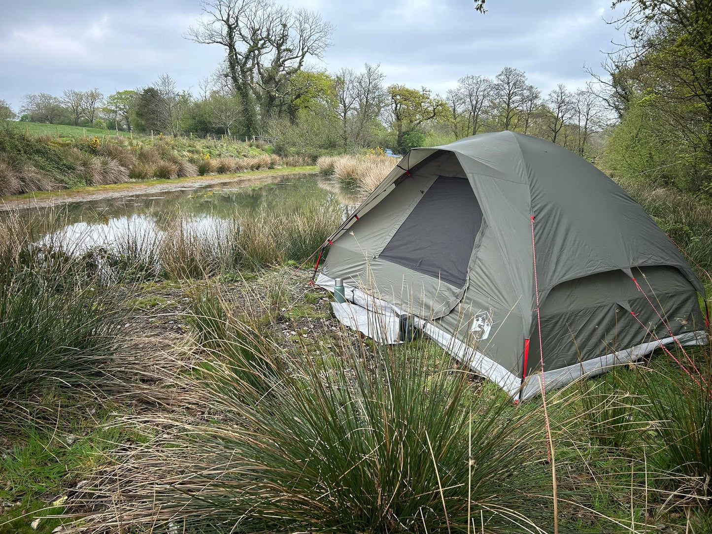 4-Person Waterproof Olive Green Dome Camping Tent