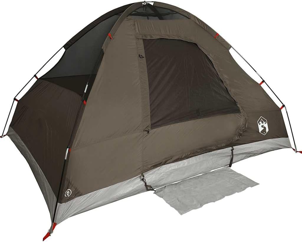 4-Person Waterproof Olive Green Dome Camping Tent