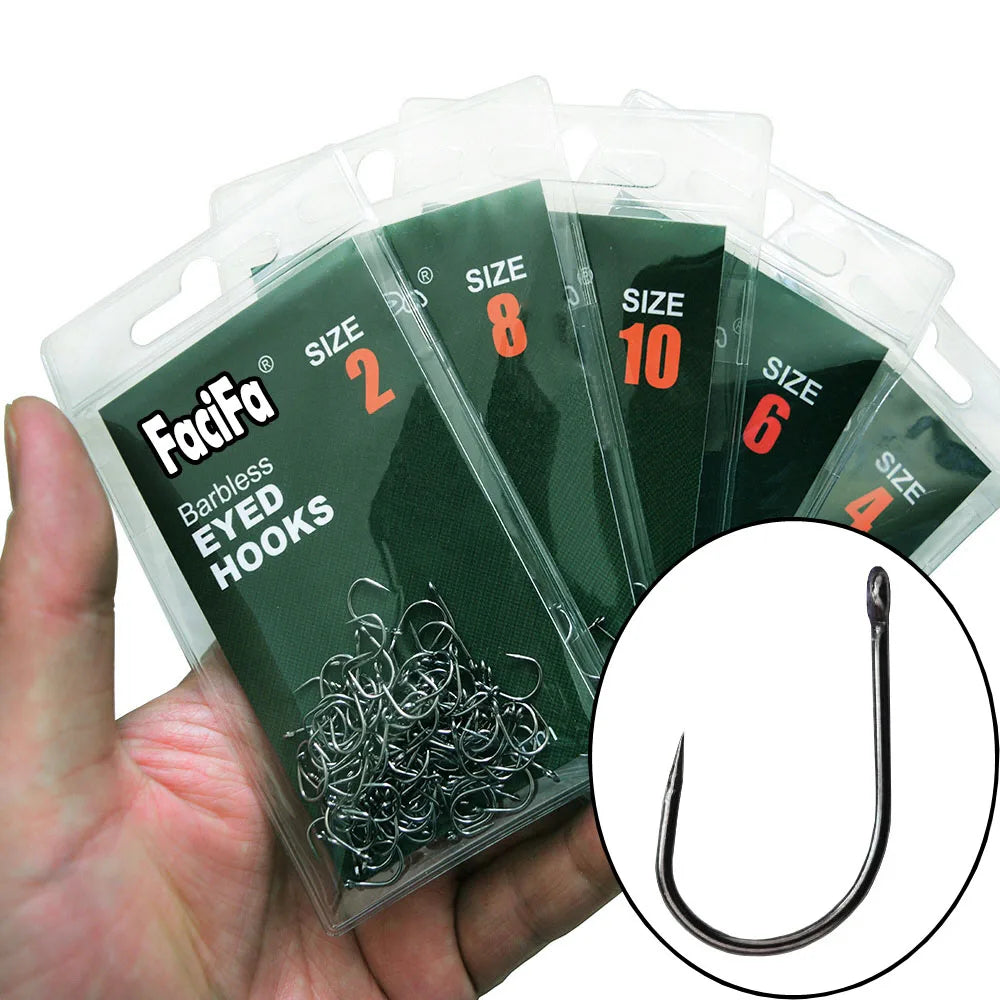 Non-barb barbless Circle Carp Fishing Hooks with Hole