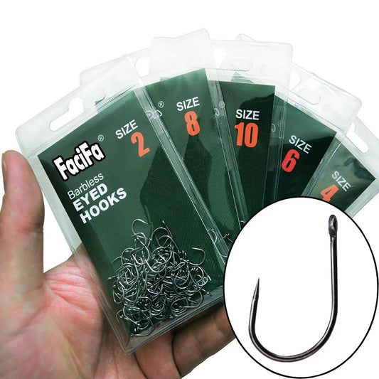 Non-barb barbless Circle Carp Fishing Hooks with Hole