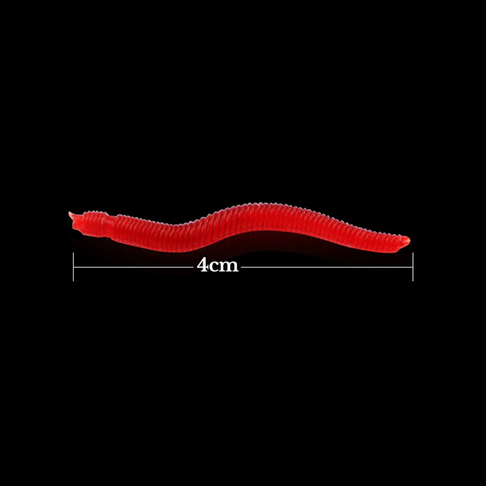 Lure Red Bait Worms Plastic
