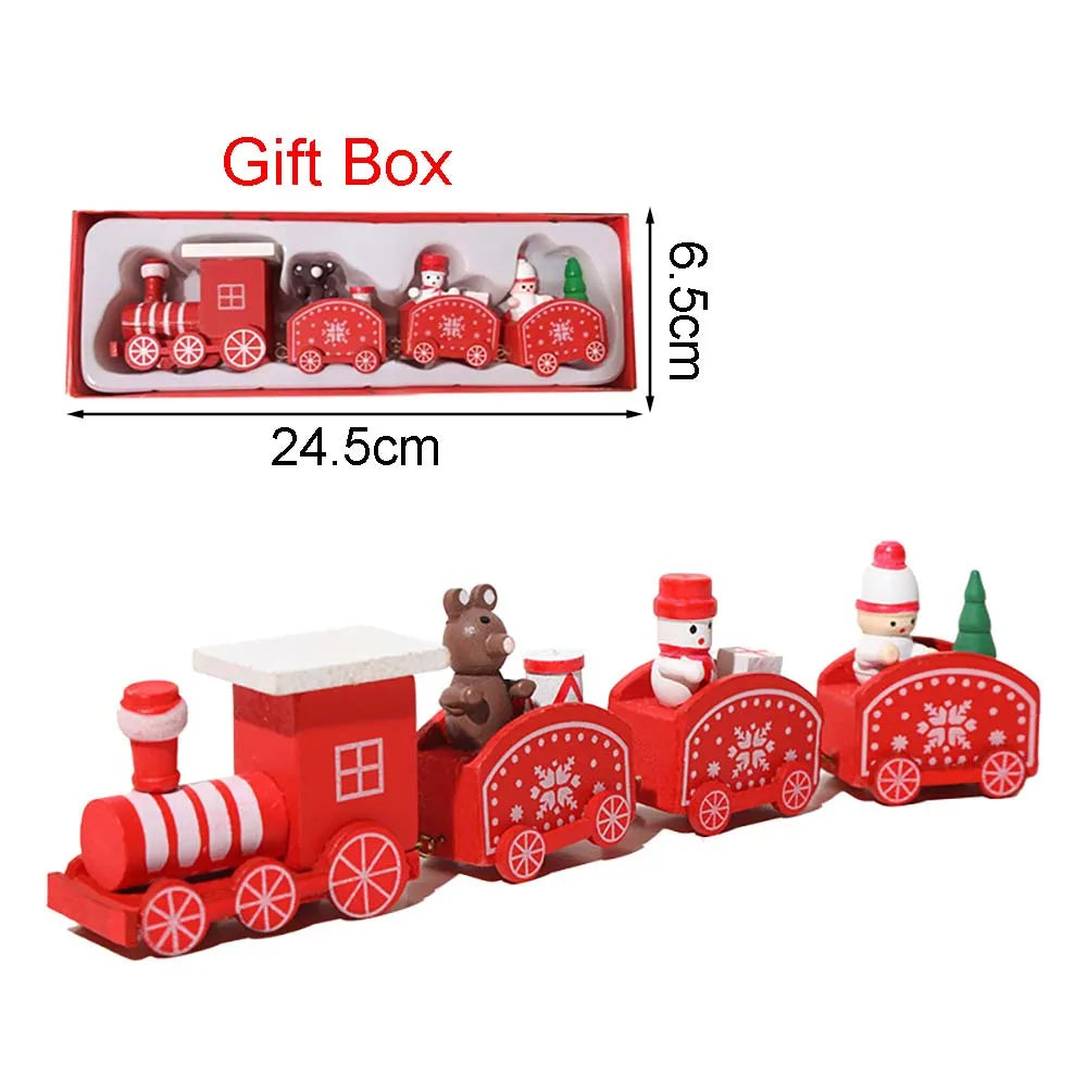 Christmas Wood Train Decoration