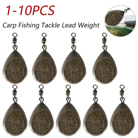 1-10PCS Carp Fishing Tackle Lead Weight 57g