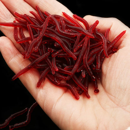 Lure Red Bait Worms Plastic