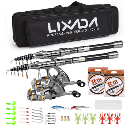 2PCS Rod and Reel Combo, Telescopic Fishing Rods