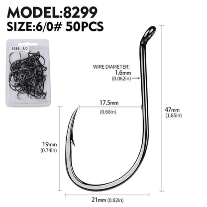 PROBEROS 50Pcs/lot Carbon Steel Barbed Fishhook