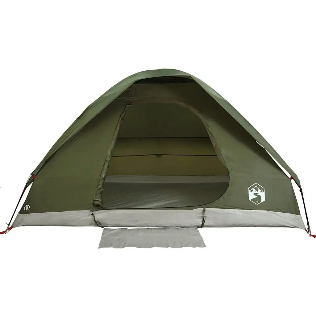 4-Person Waterproof Olive Green Dome Camping Tent
