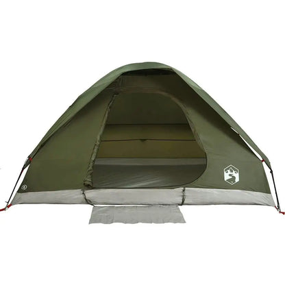 4-Person Waterproof Olive Green Dome Camping Tent