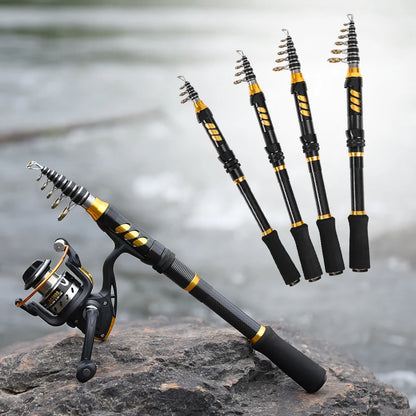 Telescopic Fishing Rod and Reel Combo Full Kit