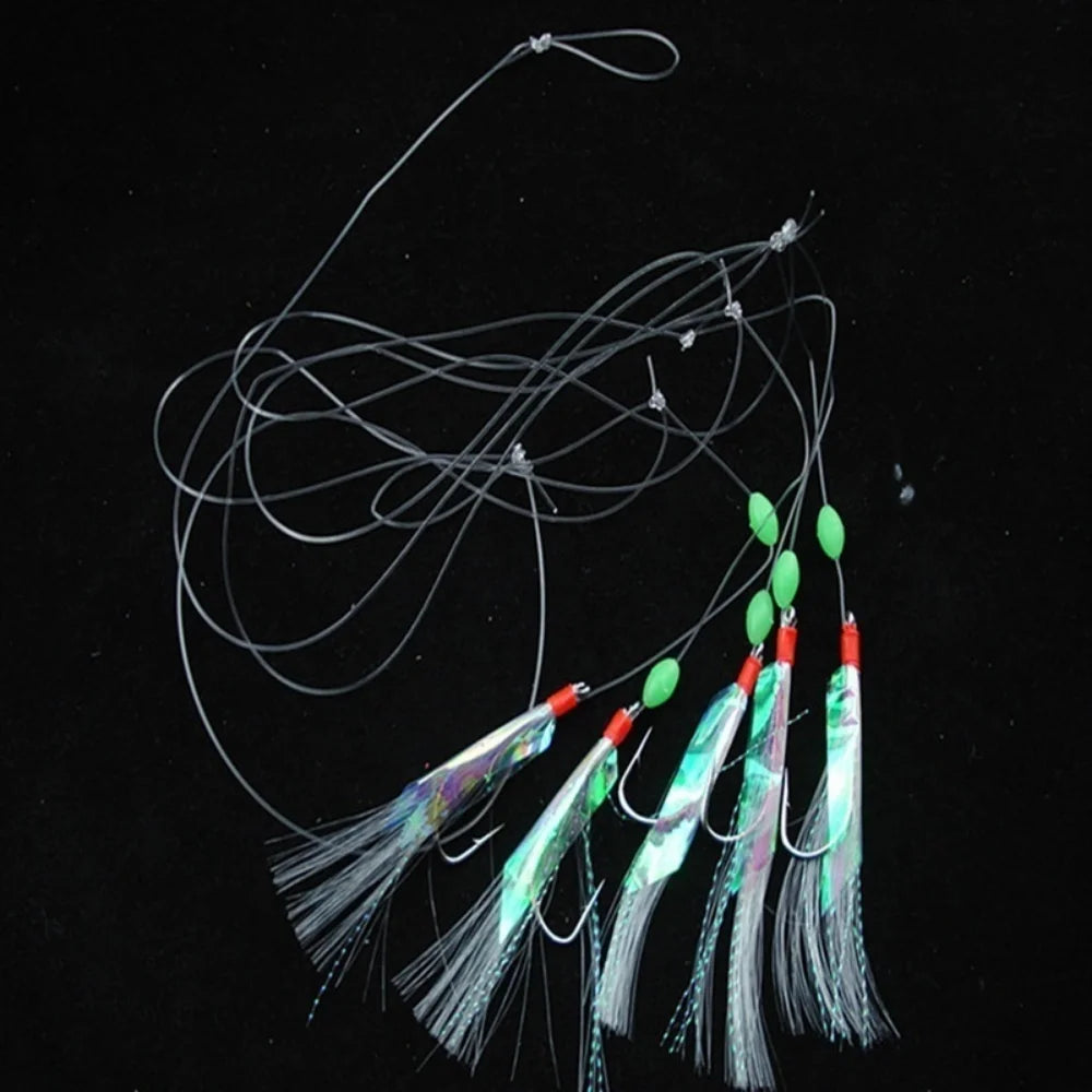 5 Pcs Multi-Colour Soft Silverskin Fishing Lure Set