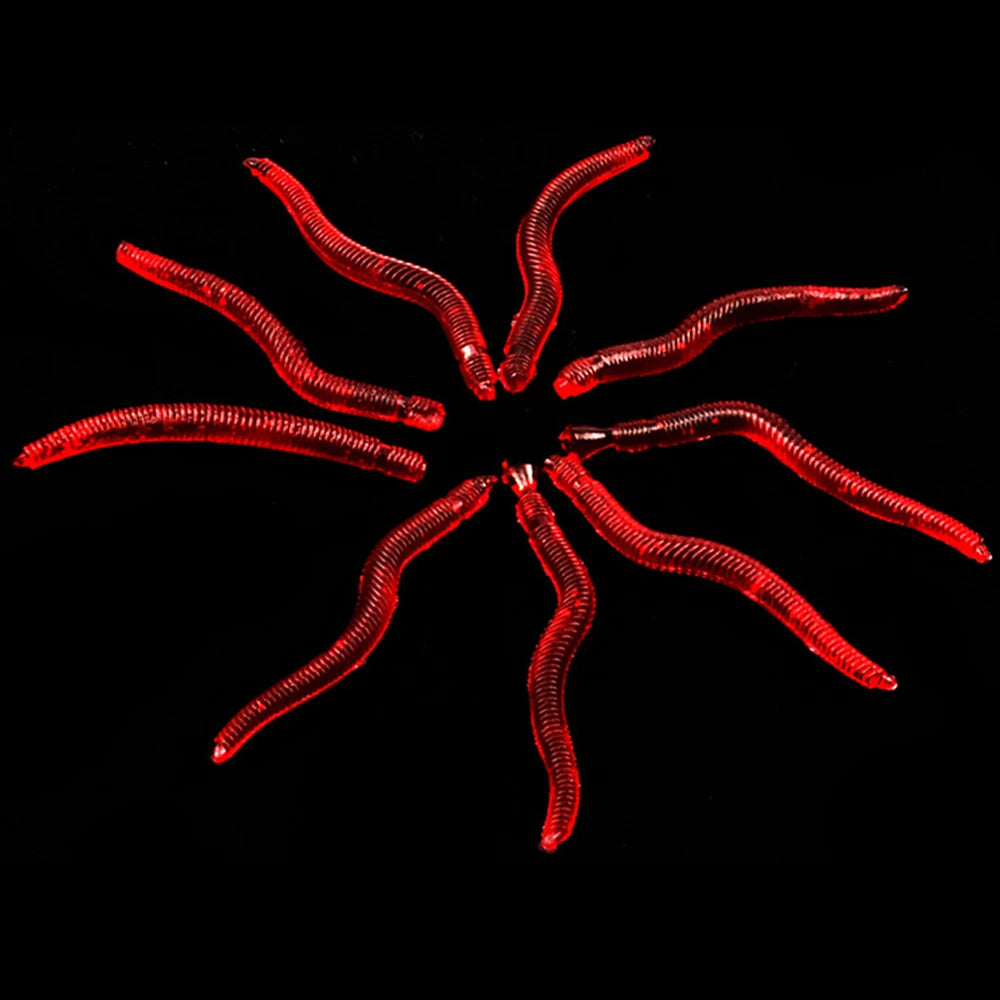 Lure Red Bait Worms Plastic