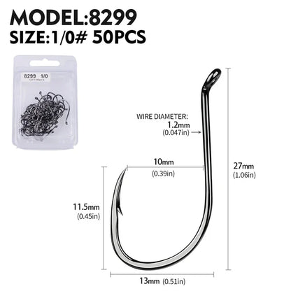 PROBEROS 50Pcs/lot Carbon Steel Barbed Fishhook